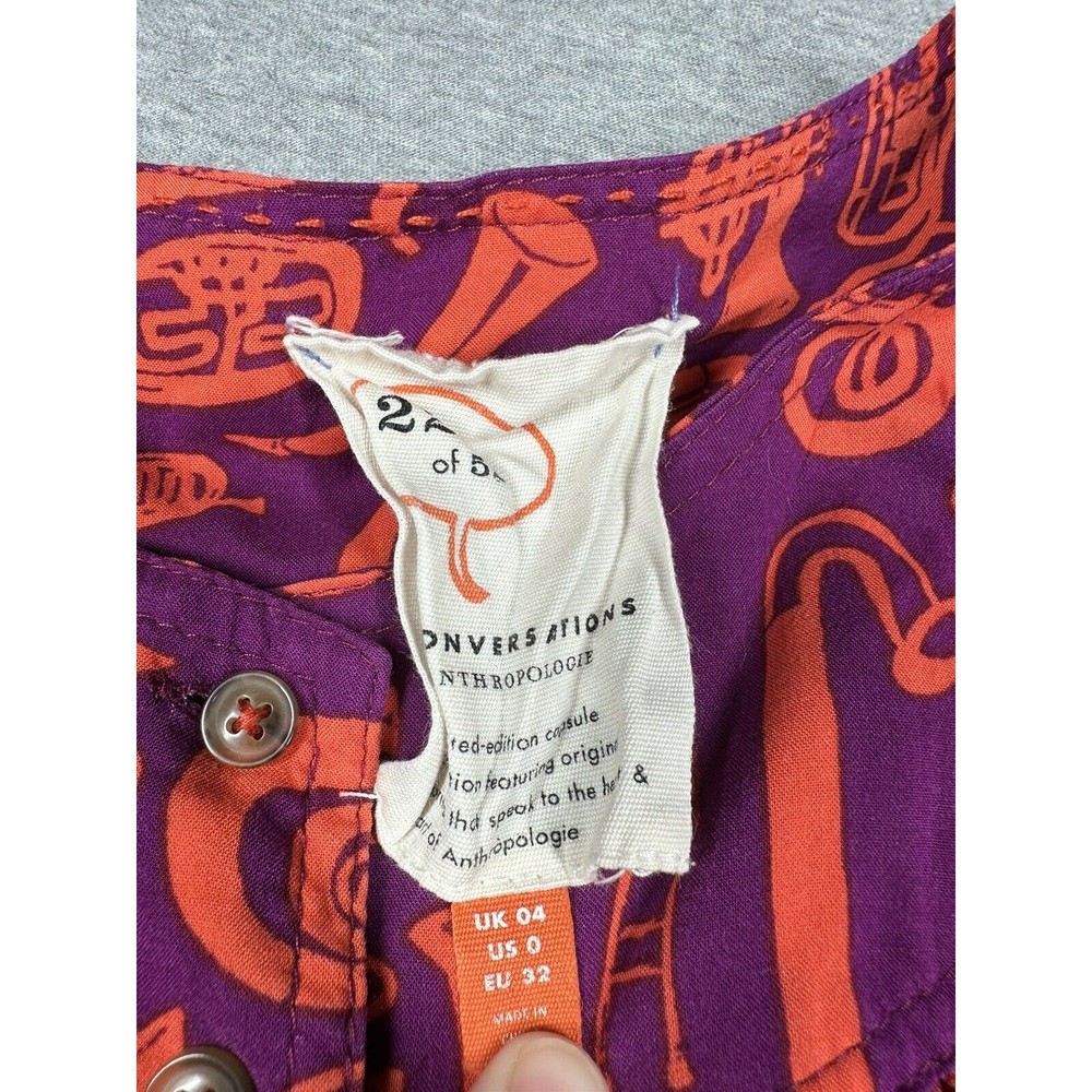 52 Conversations by Anthropologie 22 of 52 Toot Your‎ Horn Blouse Top Size 0 - Picture 3 of 7